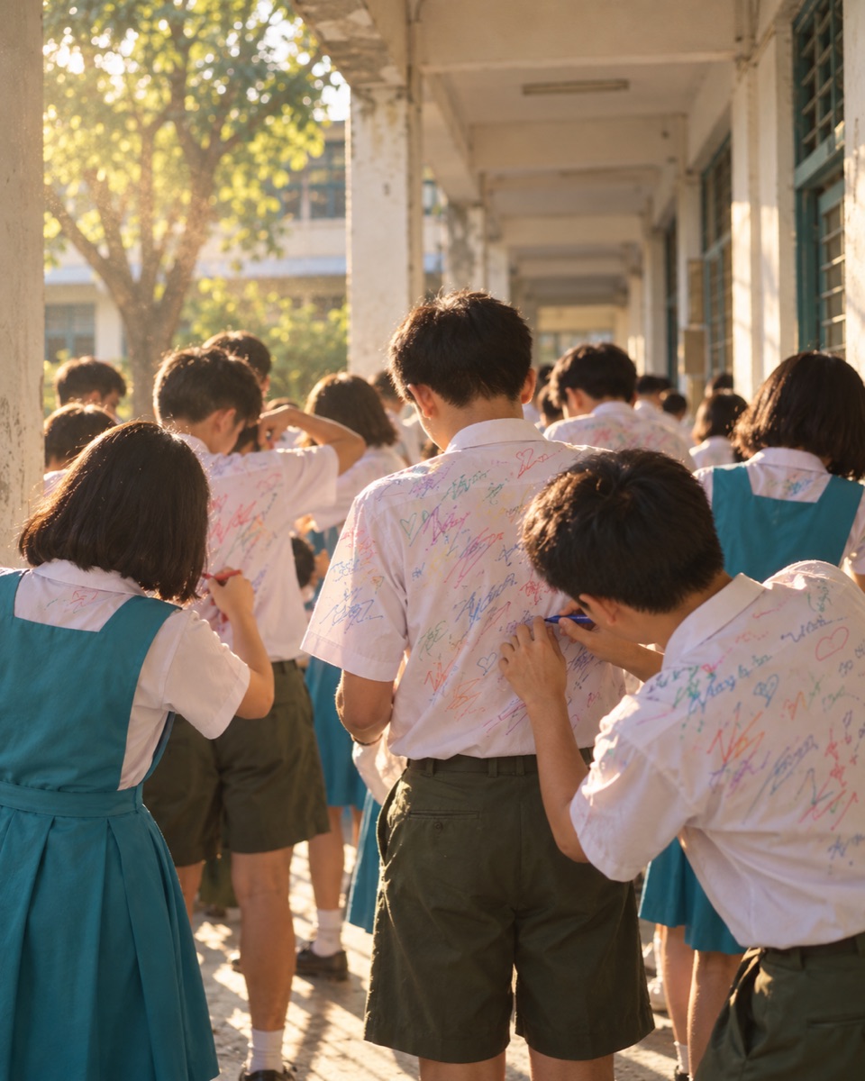 名字留在了衬衫上